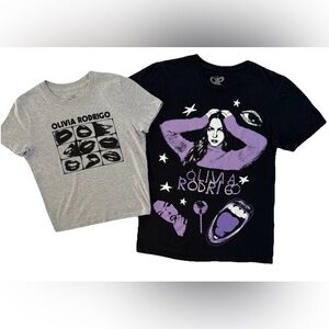Olivia Rodrigo T-Shirts Lot of 2 / Gray Hollister M/ Black & Purple OR S